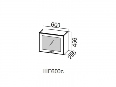 Шкаф навесной горизонтальный со стеклом 600 ШГ600с-456 456х600х296мм Прованс